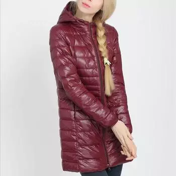 Женское длинное зимнее теплое пальто, женская ультралегкая белая куртка на утином пуху с сумкой, женские куртки M серый