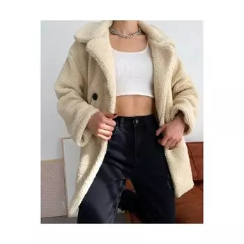 Женское двубортное плюшевое пальто Zyn-58366