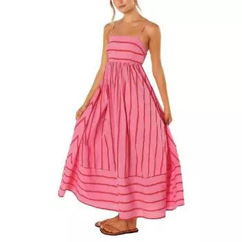 Женское дымчатое платье макси с капюшоном на спине, сексуальное струящееся длинное платье на бретельках с вырезом S абрикосовый