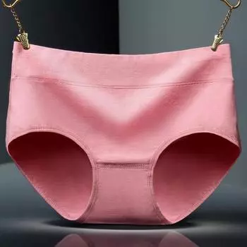 Женское дышащее и модное простое однотонное треугольное женское нижнее белье из чистого хлопка со средней талией большого размера M абрикосовый