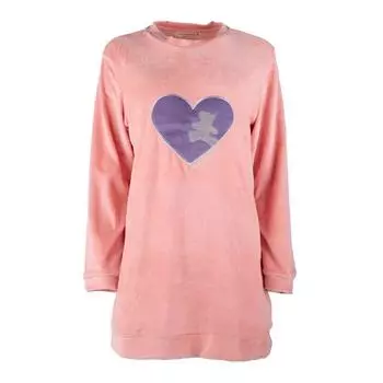 Женское флисовое пижамное платье с сердечками LULU CASTAGNETTE M фиолетовый