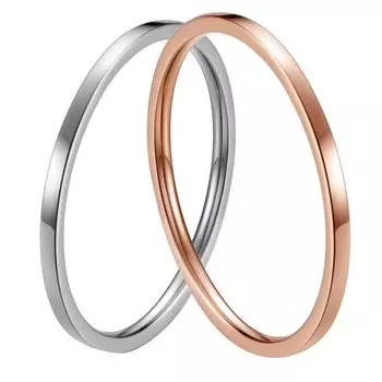 Женское гладкое тонкое титановое стальное кольцо на палец, свадебное ювелирное изделие, подарок Us9 серебряный