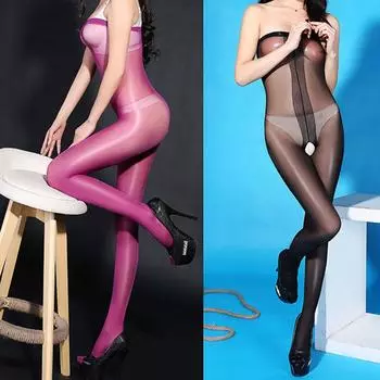 Женское глянцевое нижнее белье, масляные блестящие чулки, колготки, чулки с открытой промежностью, узкие носки для девочек, колготки, чулки для тела one size