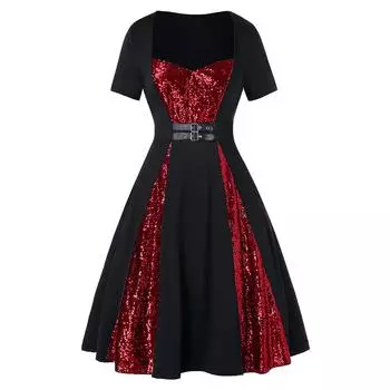 Женское готическое платье с блестками и блестками в стиле панк