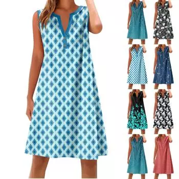 Женское хлопковое и льняное платье, летнее, без рукавов, удобное, для путешествий, пляжное, модное, весенне-летняя одежда для отдыха L белый