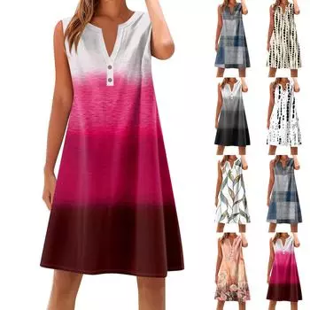 Женское хлопковое и льняное платье, летнее, без рукавов, удобное, для путешествий, пляжное, модное, весенне-летняя одежда для отдыха M бежевый