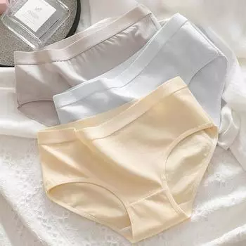 Женское хлопковое нижнее белье, эластичные трусы средней посадки, женские бесшовные трусики, полностью закрывающие тело, дышащие трусы L светло-серый