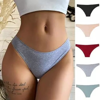 Женское хлопковое нижнее белье-бикини с низкой талией, бесшовные трусы, удобное дышащее нижнее белье, хлопковое нижнее белье M белый
