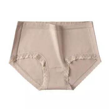 Женское хлопковое нижнее белье, длинные штапельные хлопковые антибактериальные мягкие дышащие женские треугольные брюки M чёрный