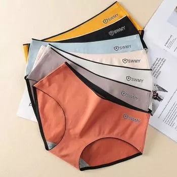 Женское хлопковое нижнее белье, сексуальные однотонные трусики, модные женские трусы без следов, бесшовные трусы со средней талией, женское нижнее белье M серый