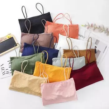 Женское хлопковое нижнее белье, топ-бюстгальтер, женский бюстгальтер с нитью, комфортный бюстгальтер на бретелях, женский спортивный бюстгальтер, сексуальный топ, женский укороченный топ, сексуальное женское белье Free Size белый