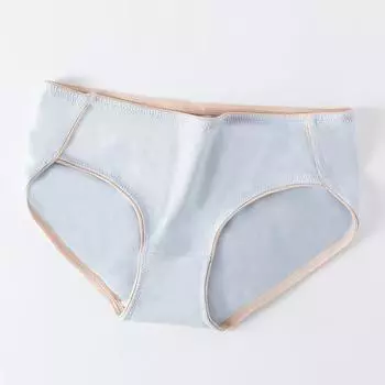 Женское хлопковое нижнее белье, удобные хлопковые бриджи со средней талией, эластичные бриджи, дышащее сексуальное нижнее белье, трусы M синий