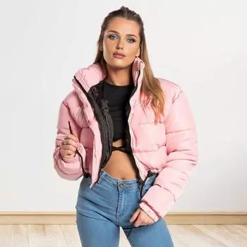 Женское хлопковое пальто, легкая однотонная теплая куртка с затягивающимся шнурком, воротником-стойкой, застежкой-молнией, короткое стеганое пальто для авт. S хаки