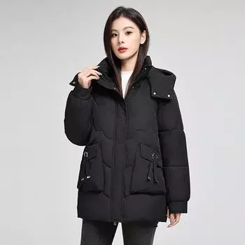 Женское хлопковое пальто, модное, свободное и облегающее, удобное в носке, толстое и теплое хлопковое пальто M красный