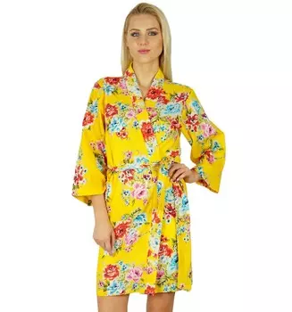 Женское хлопковое платье Bimba с цветочным принтом для подружки невесты готовится 10 жёлтый