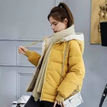 Женское хлопковое стеганое пальто с капюшоном, длинными рукавами и завязками, однотонная куртка с большими карманами, свободный крой, застежка-молния, стеганая верхняя одежда M бежевый