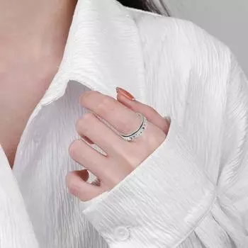 Женское и мужское кольцо с луной и звездой, кольцо-спиннер, антистрессовое кольцо из нержавеющей стали для пар, вращающееся кольцо, ювелирное изделие, подарок US 8 розового золота