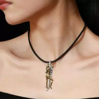 Женское и мужское ожерелье с подвеской в виде объятий, регулируемая длина, обнимающее ожерелье с подвеской на годовщину, подарок на день Святого Валентина 1pc