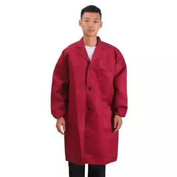 Женское и мужское рабочее пальто с лацканами, длинный рукав, эластичные манжеты, однотонное, моющееся, рабочее XL королевский синий