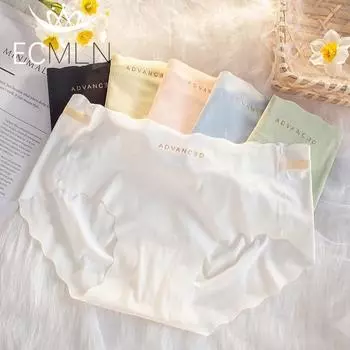 Женское и женское бесшовное шелковое быстросохнущее нижнее белье, женские трусики большого размера, дышащие, с низкой талией, утягивающие бедра, трусы L чёрный