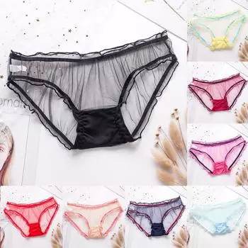 Женское индивидуальное многоцветное прозрачное сетчатое сексуальное кружевное нижнее белье, женские трусики L
