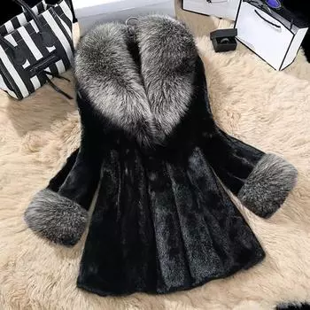 Женское искусственное пальто, элегантная толстая теплая модная верхняя одежда, длинная искусственная куртка S белый