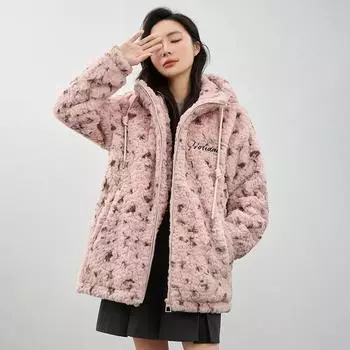 Женское кашемировое хлопковое пальто, плюшевое толстое теплое повседневное свободное пальто S серый