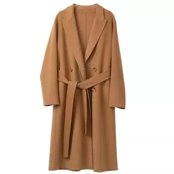 Женское кашемировое пальто Qinghe кашемир 30% кашемир 70% шерсть женское осенне-зимнее кашемировое пальто куртка мягкая и теплая S зелёный