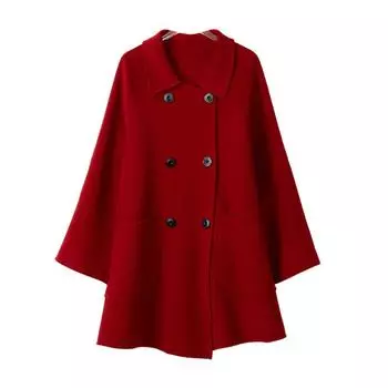 Женское кашемировое пальто Qinghe кашемир 30% кашемир 70% шерсть женское осенне-зимнее кашемировое пальто куртка мягкая и теплая XS красный