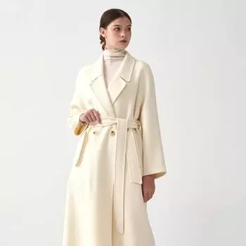 Женское кашемировое пальто Qinghe кашемир 30% кашемир 70% шерсть женское осенне-зимнее кашемировое пальто куртка мягкая и теплая S чёрный