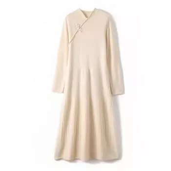 Женское кашемировое платье Qinghe кашемир 70% шерсть 30% кашемир женское осенне-зимнее кашемировое платье мягкое и теплое L вишня