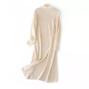 Женское кашемировое платье Qinghe кашемир 70% шерсть 30% кашемир женское осенне-зимнее кашемировое платье мягкое и теплое L вишня