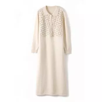 Женское кашемировое платье Qinghe кашемир 70% шерсть 30% кашемир женское осенне-зимнее кашемировое платье мягкое и теплое L серый