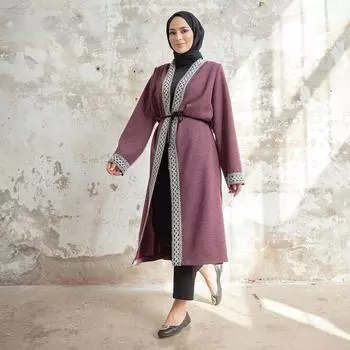 Женское кимоно на шнуровке, трикотаж, верхняя одежда