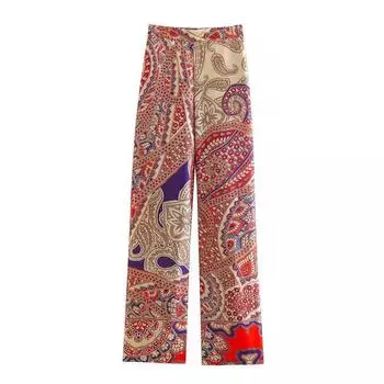 Женское кимоно в европейском и американском стиле с принтом и поясом Pants L