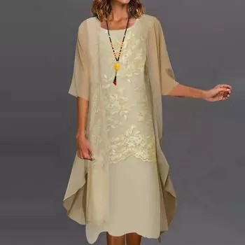 Женское коктейльное платье с кружевным принтом, праздничное свадебное платье миди для подружки невесты, винтажный кардиган из тюля без рукавов XXXXXL жёлтый