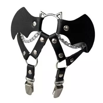 Женское кольцо для чулок с заклепками и поддельным пауком, декор из искусственной кожи, регулируемое кольцо для бедра в стиле панк, готика, косплей, медовый месяц, соблазнительный пояс для чулок, нескользящий