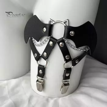 Женское кольцо для чулок с заклепками и поддельным пауком, декор из искусственной кожи, регулируемое кольцо для бедра в стиле панк, готика, косплей, медовый месяц, соблазнительный пояс для чулок, нескользящий A