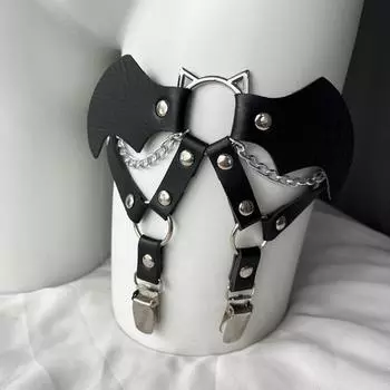 Женское кольцо для чулок с заклепками и поддельным пауком, декор из искусственной кожи, регулируемое кольцо для бедра в стиле панк-готика, соблазнительный пояс для чулок для косплея на медовый месяц