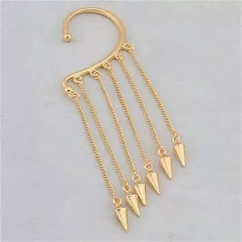 Женское кольцо для ушей, аксессуар для рок-ролла, панк-заклепка, пуля, кисточка, висячие серьги золотой