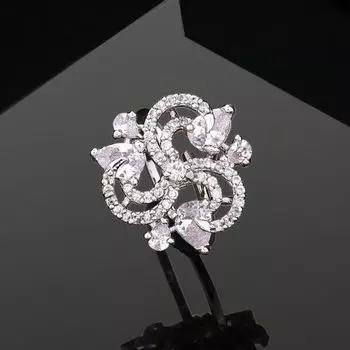 Женское кольцо Estele с блестящим перстнем с родиевым покрытием CZ