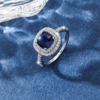 Женское кольцо GemChic, изысканное, легкое, роскошное, сверкающее кольцо с цирконием, женское, модное, женственное кольцо, украшения, подарок на день рождения, Рождество серебряный