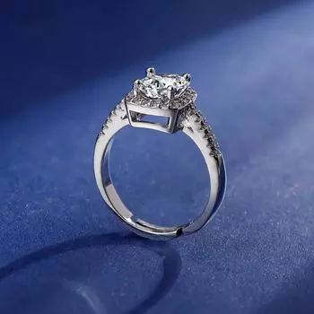 Женское кольцо GemChic, модное кольцо принцессы с муассанитом, регулируемое, на день святого Валентина, на день рождения, на Рождество, в подарок -