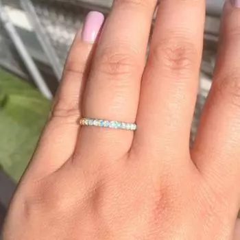 Женское кольцо геометрические цветные стразы ювелирные изделия гальваника внешний вид кольцо на палец для свадьбы US 6 белый