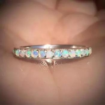 Женское кольцо геометрические цветные стразы ювелирные изделия гальваника внешний вид кольцо на палец US 6 белый