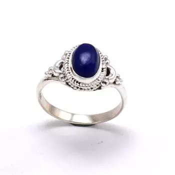 Женское кольцо Handamde Boho из стерлингового серебра 925 пробы с лазуритом 4 синий