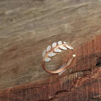 Женское кольцо из 100% стерлингового серебра 925 пробы с кубическим цирконием из розового золота 5 розового золота