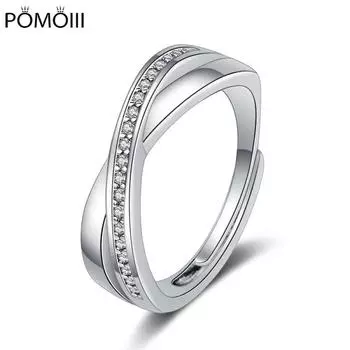 Женское кольцо из 18-каратного белого золота, модное регулируемое перекрестное кольцо S925, серебряные кольца, ювелирные изделия своими руками, фестиваль, подарок на день рождения