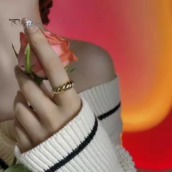 Женское кольцо из полированного титана, с блестками, антикоррозийное, легкое, ювелирное украшение на палец US 9 серебряный