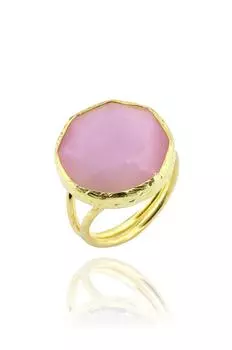 Женское кольцо из розового золота 22 карата с желтым покрытием из серии Sun Stone Cat s Eye